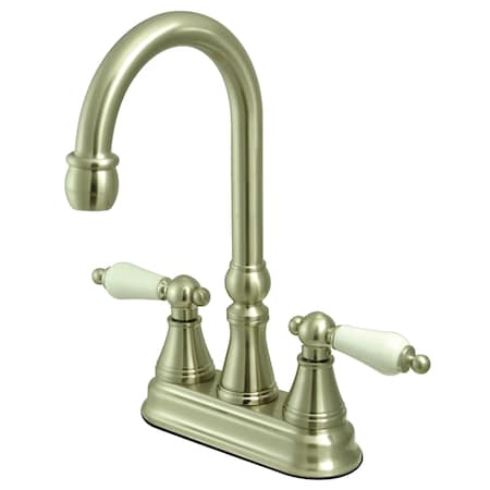 Kingston Brass Governor Bar Faucet W/out Pop-Up, Brushed Nickel KS2498PL